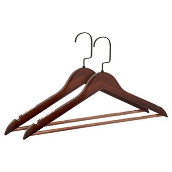 2 Pack Wood Non-Slip Hangers Durable 360-degree Space Saving Hangers