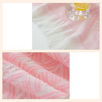 Tablecloths with Tassel, Table Cover for Indoor and Outdoor 47.24"x33.46" Pink