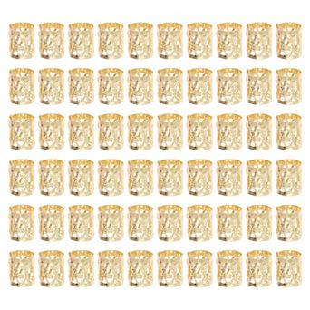 60 pc Hollow Hair Cuffs Dreadlock 0.99x0.36 Inch