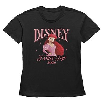 Women's Disney's The Little Mermaid Ariel Family Trip 2026 Graphic Tee