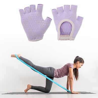 Durable Fingerless Yoga Gloves One Size 1Pair