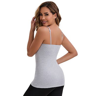 6 Packs Women's Modal Adjustable Spaghetti Straps Tank Top Wireless Cup Slimming U Back Undershirts