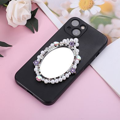 Faux Pearl Mirror Phone Case Decoration 1 Pc