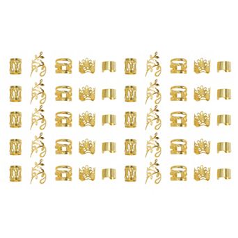 50 pc Hollow-out Fashion Hair Cuffs Dreadlock Set