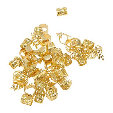 50Pcs Hollow-out Fashion Hair Cuffs Dreadlock Set