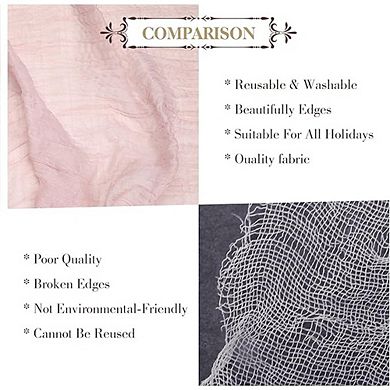 Dusty Pink Cheesecloth Table Runner, Boho Rustic Gauze, Wedding & Party Decor