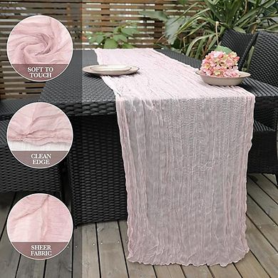 Dusty Pink Cheesecloth Table Runner, Boho Rustic Gauze, Wedding & Party Decor