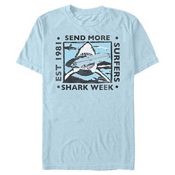Men's Shark Week Send More Surfers Graphic Tee