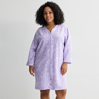 Plus Size Croft & Barrow® Quilted Full-Zip Sleep Robe