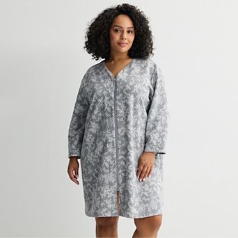 Plus Size Croft & Barrow® Quilted Full-Zip Sleep Robe