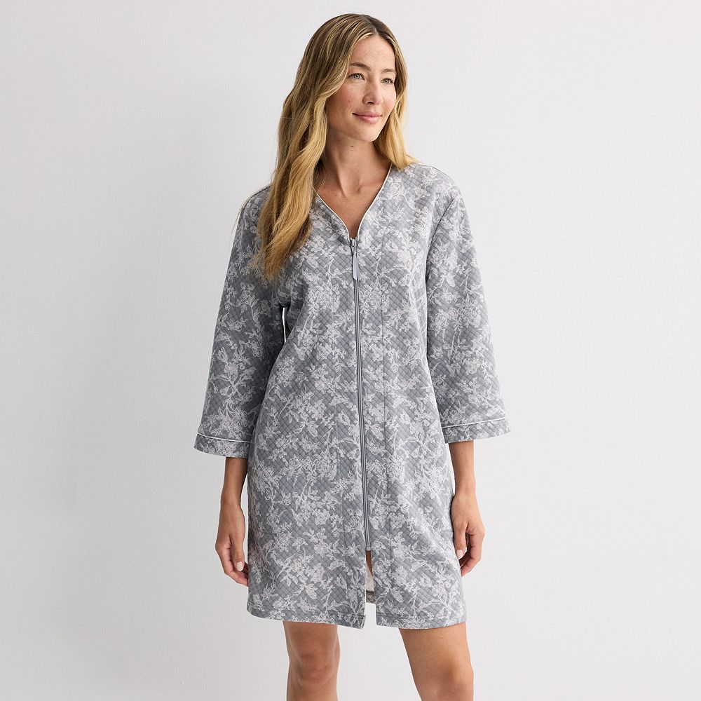 Women's Croft & Barrow® Quilted Full-Zip Sleep Robe
