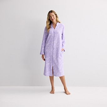 Women's Croft & Barrow® Long Quilted Full-Zip Sleep Robe