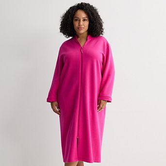 Plus Size Croft & Barrow® Long Quilted Full-Zip Sleep Robe