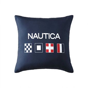 Nautica 18x18 Decorative Pillow With Flag Design