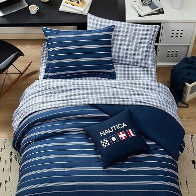 Nautica 18x18 Decorative Pillow With Flag Design