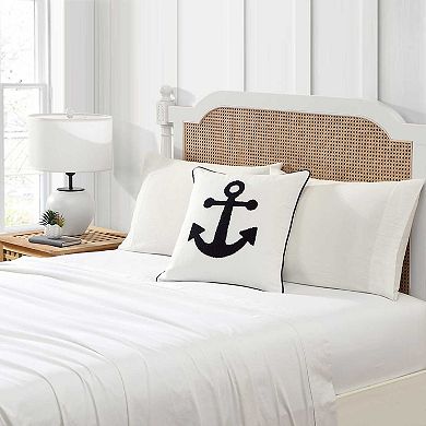 Nautica Anchor Loop Embroidery 20x20 Decorative Pillow