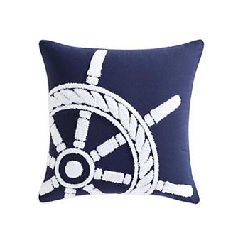 Nautica Nautica Ships Wheel Blue 20x20 Decorative Pillow