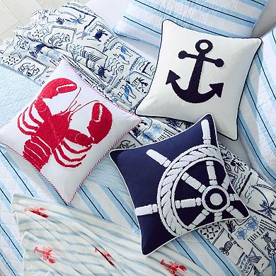 Nautica Nautica Ships Wheel Blue 20x20 Decorative Pillow