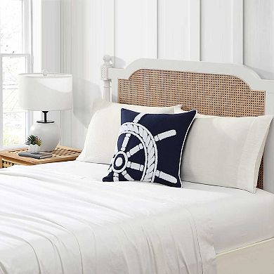 Nautica Nautica Ships Wheel Blue 20x20 Decorative Pillow