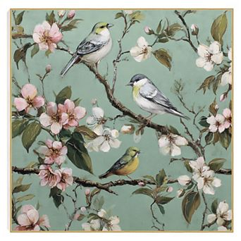 Vibrant Spring Birds Square Wall Art