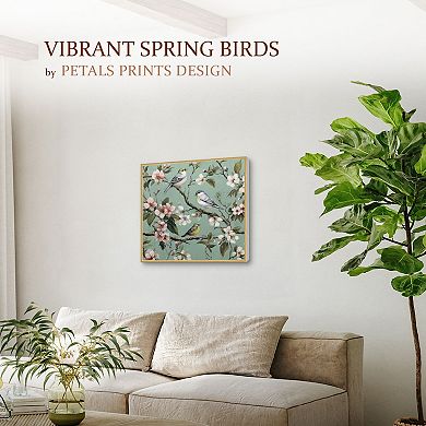 Vibrant Spring Birds Square Wall Art