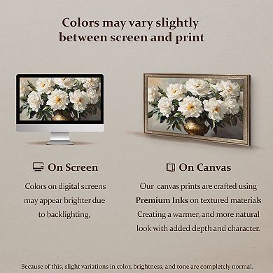 Petals Prints Design Golden Vase Floral Framed Wall Art
