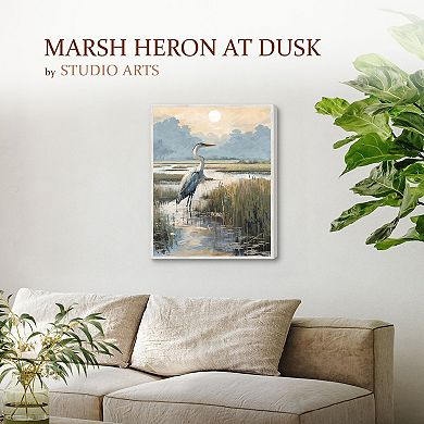 Marsh Heron at Dusk Frame Wall Decor