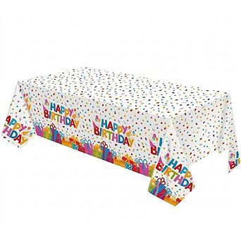 Disposable Birthday Tablecloth, Waterproof, PE Plastic, Rectangle