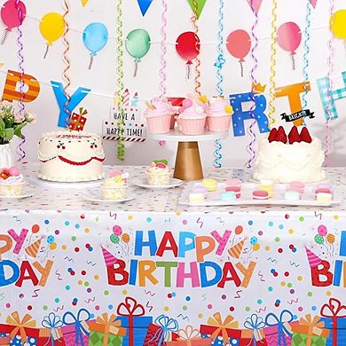 Disposable Birthday Tablecloth, Waterproof, PE Plastic, Rectangle