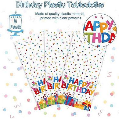 Disposable Birthday Tablecloth, Waterproof, PE Plastic, Rectangle