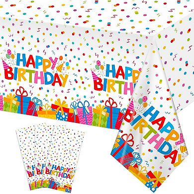 Disposable Birthday Tablecloth, Waterproof, PE Plastic, Rectangle