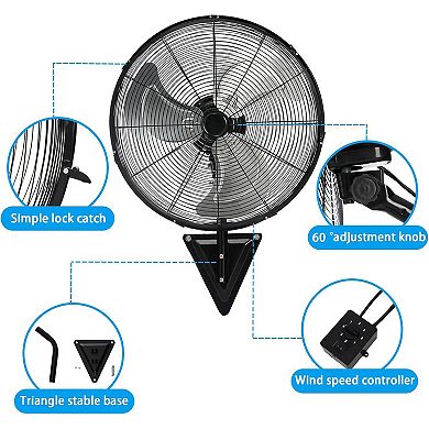 TMWINGS 18" Wall Mount Fan with 3 Speed High Velocity Fan for Garage,Black