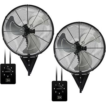 TMWINGS 2Pack 20" Wall Mount Fan with 3 Speed High Velocity Fan for Garage,Black