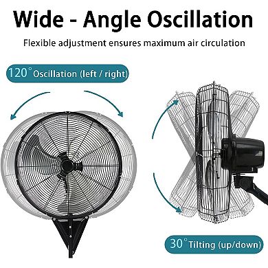 TMWINGS 2Pack 20" Wall Mount Fan with 3 Speed High Velocity Fan for Garage,Black