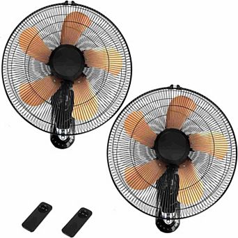 TMWINGS 2 Pack 18 Inch Wall Mounted Fans with Remote Control, Oscillating Fan with 3 Speed Settings