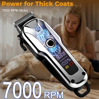 YEVYO Dog Grooming Kit Adjustable Dog Trimmer, Washable for Dogs & Cats Trimmer
