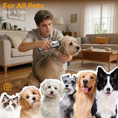 YEVYO Dog Grooming Kit Adjustable Dog Trimmer, Washable for Dogs & Cats Trimmer