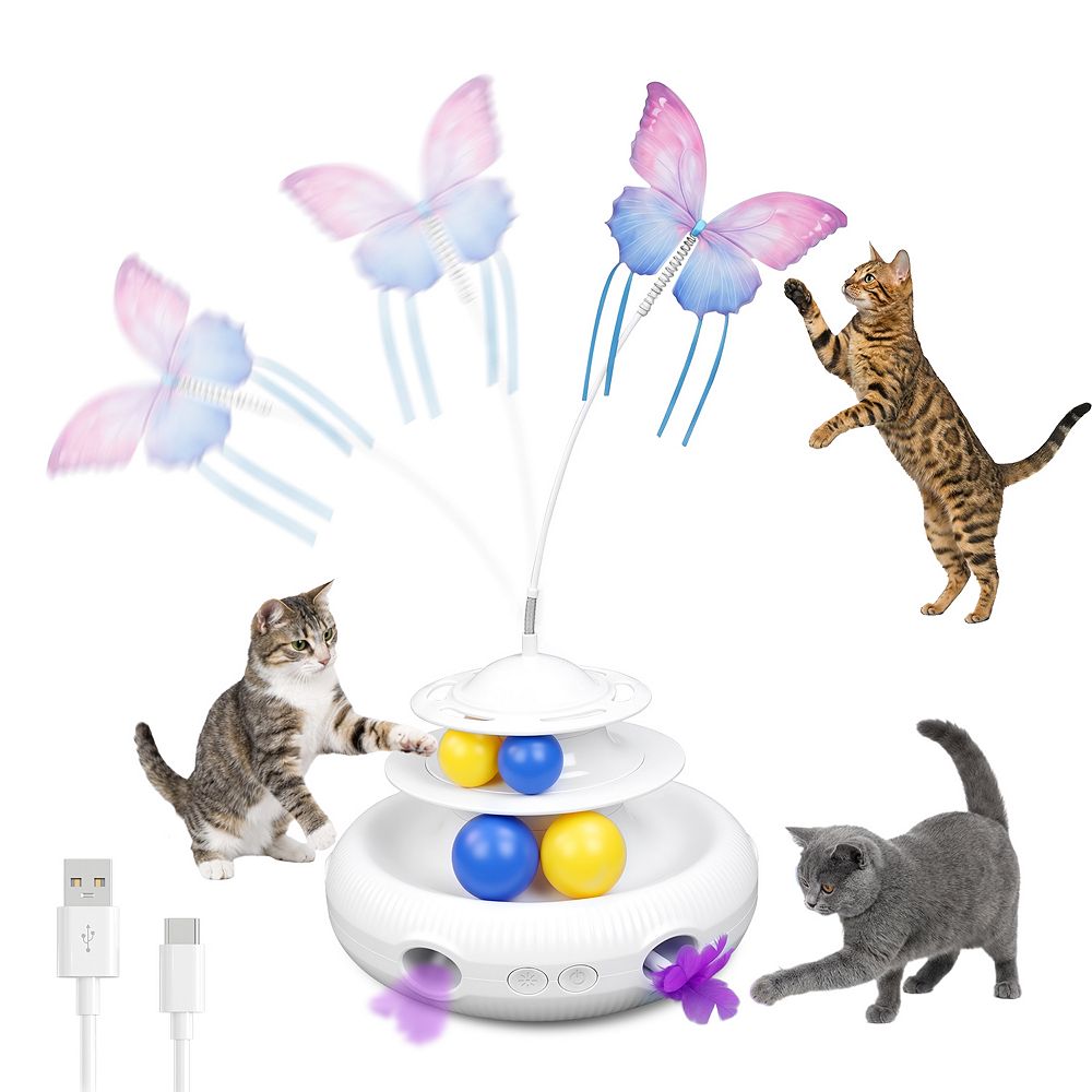 YEVYO Interactive Cat Toy for Indoor Cats, 3-in-1 Automatic