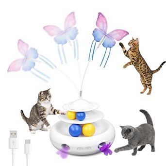 YEVYO Interactive Cat Toy for Indoor Cats, 3-in-1 Automatic Enrichment for Kittens & Adult Cats