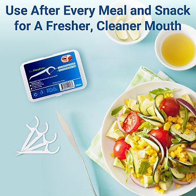 YEVYO 100 PCS Dental Floss Picks for Teeth Cleaning, 2-in-1 Tooth Flossers with Grip Handle