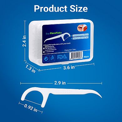 YEVYO 100 PCS Dental Floss Picks for Teeth Cleaning, 2-in-1 Tooth Flossers with Grip Handle