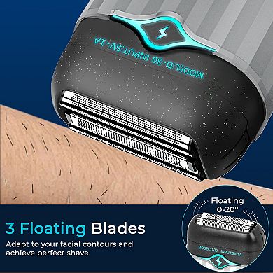 YEVYO Men's Electric Razor with Smart Sensor, Waterproof Foil Shaver with 3D Floating Blades