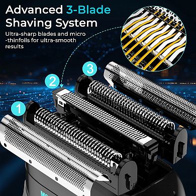 YEVYO Men's Electric Razor with Smart Sensor, Waterproof Foil Shaver with 3D Floating Blades