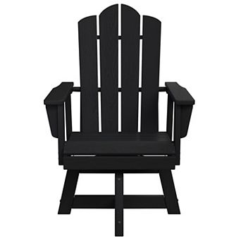HDPE Outdoor Swivel Dining Chair with 360° Rotating Base, Adirondack Backrest