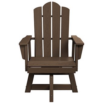 HDPE Outdoor Swivel Dining Chair with 360° Rotating Base, Adirondack Backrest