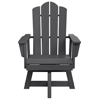 HDPE Outdoor Swivel Dining Chair with 360° Rotating Base, Adirondack Backrest