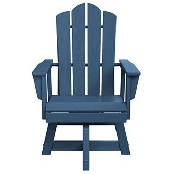 HDPE Outdoor Swivel Dining Chair with 360° Rotating Base, Adirondack Backrest