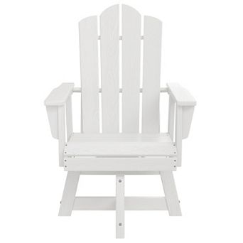 HDPE Outdoor Swivel Dining Chair with 360° Rotating Base, Adirondack Backrest