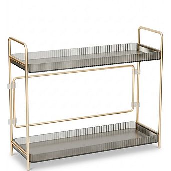 2 tier Bathroom Counter Organizer, Vanity Shelf for Makeup & Skincare
