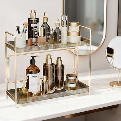 2-Tier Bathroom Counter Organizer, Vanity Shelf for Makeup & Skincare